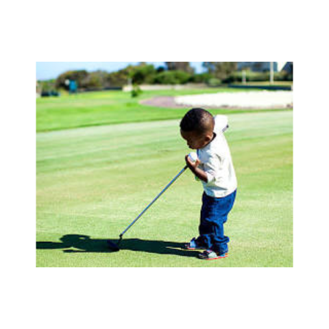 Kid playing golf
